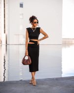 The Drop Women's Black Padded Shoulder Crop Top by @lucyswhims - Image 2